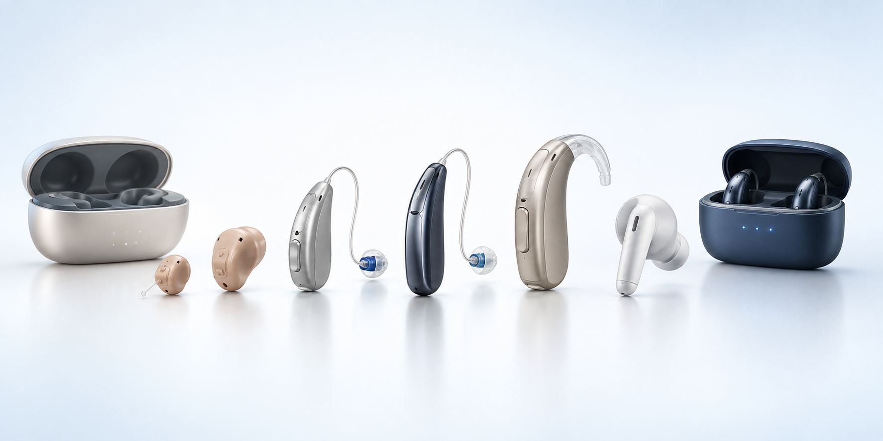 CIC, ITC, RIC, BTE and earbud-style hearing aid options